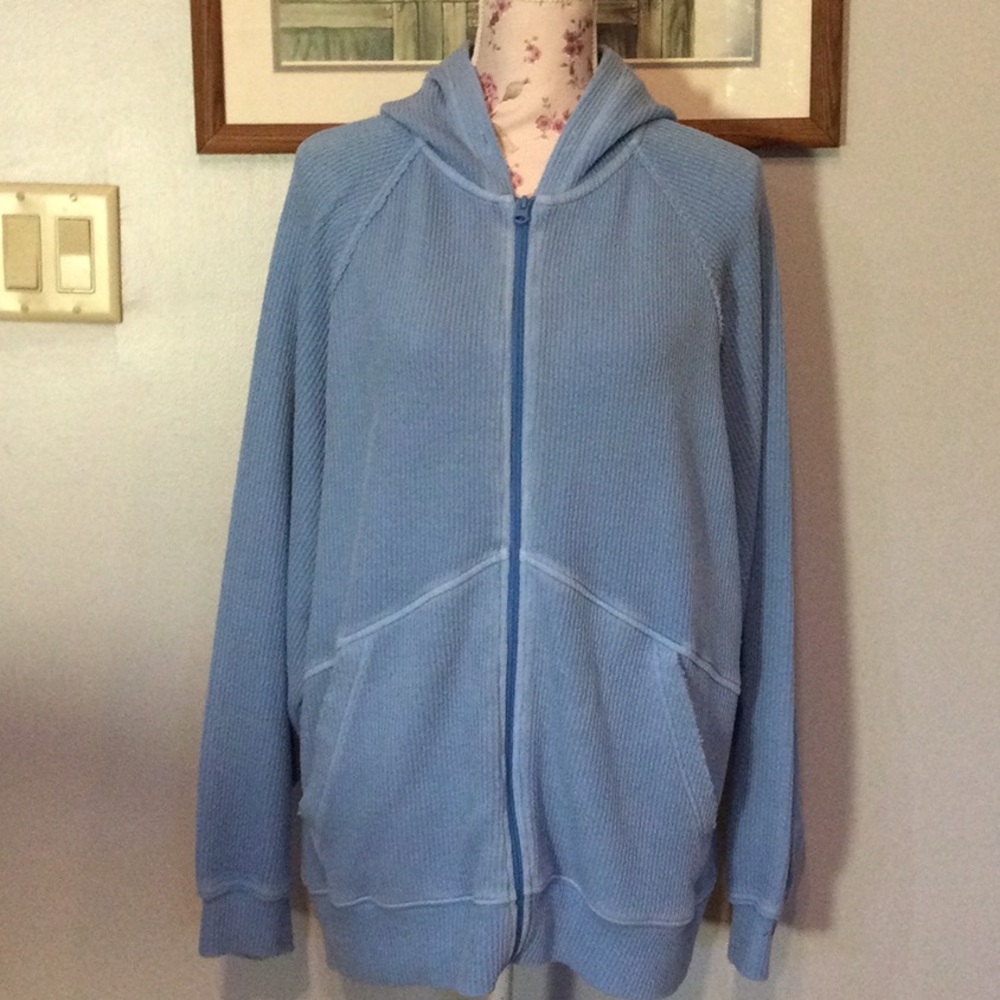 Aerie Blue Zip Oversized Hoodie*